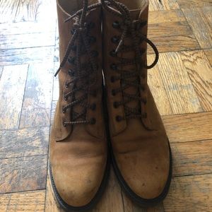 Vintage 1980s-1990s lace up brown leather boots